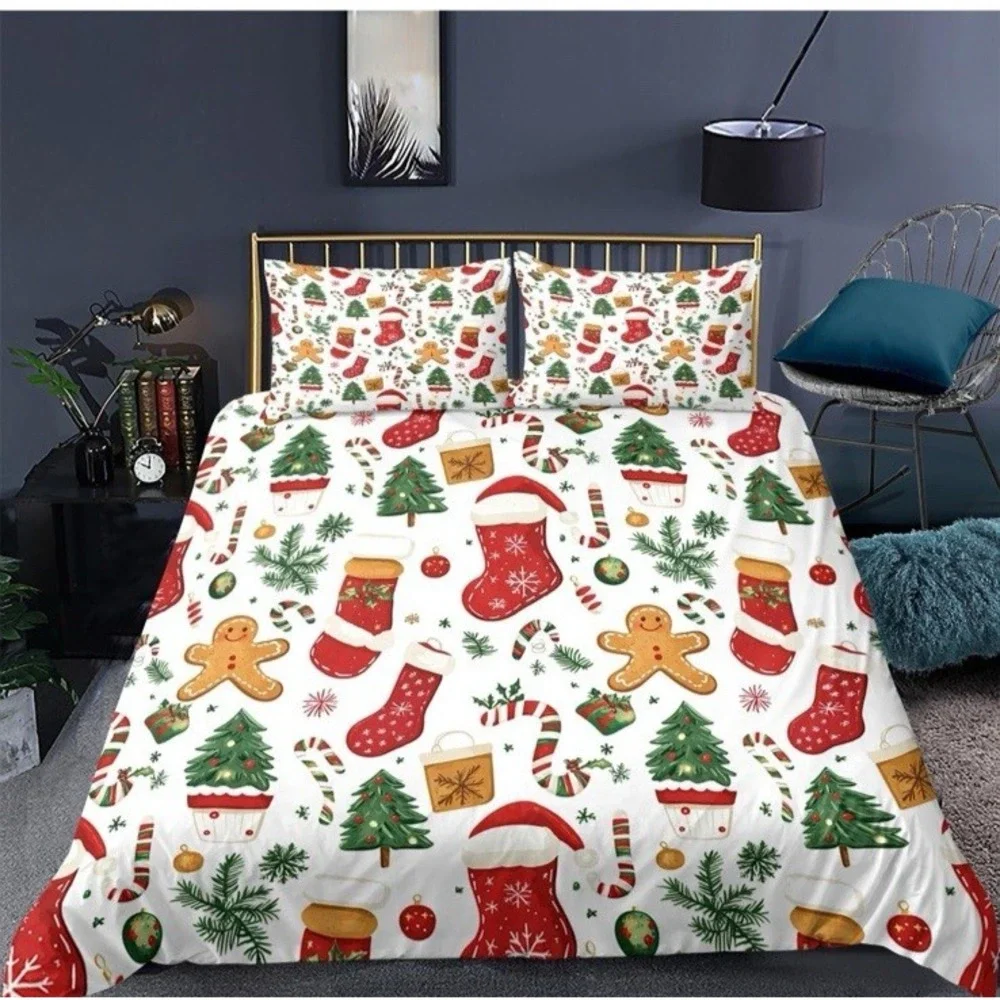 Christmas Duvet Cover Full Size Set - Extra Soft Full‎ Duvet Cover with 2 Pillow